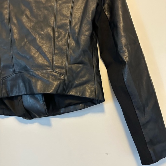 TRF OUTERWEAR ZARA BLACK FAUX MOTO STYLE JACKET - Picture 8 of 12